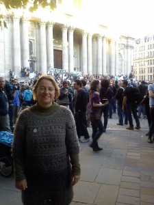 Natalie Bennett at Occupy London Stock Exchange